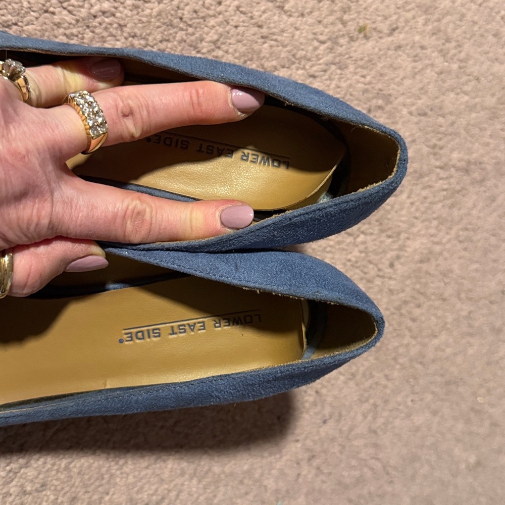 Elegant Blue Wedge Peep Toe Shoes - Picture 6 of 7